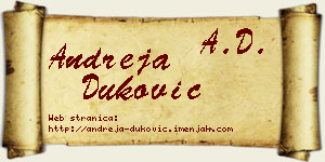 Andreja Duković vizit kartica